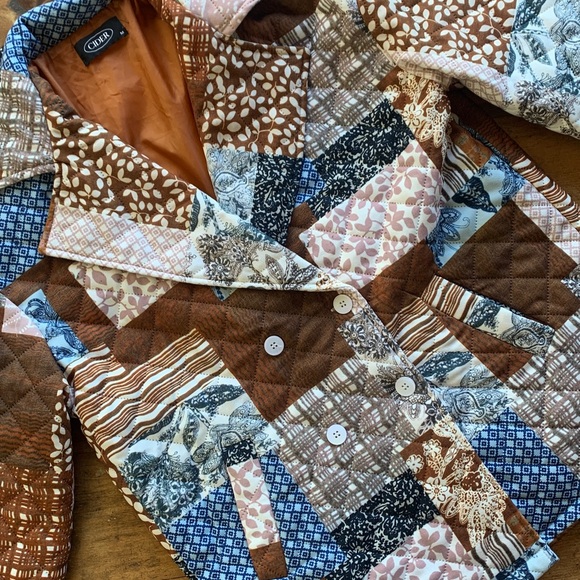 Cider Jackets & Blazers - Cider Patchwork Brown Blazer Jacket